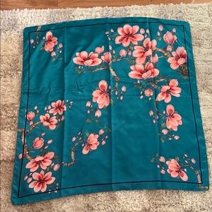 Floral Teal and Pink Scarf